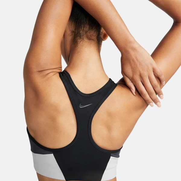 Nike Dri-FIT Logo Reggiseno Sportivo - Black/Dark Smoke Grey/lt Iron Ore