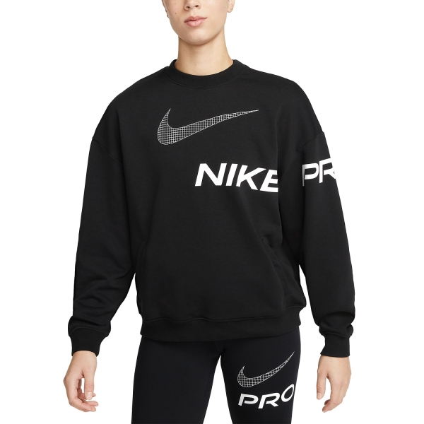 Camisa y Sudadera Fitness y Training Mujer Nike DriFIT Get Fit Logo Sudadera  Black/Iron Grey/White DX0074010