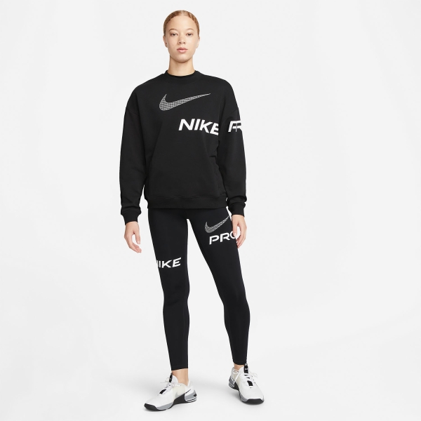 Nike Dri-FIT Get Fit Logo Felpa - Black/Iron Grey/White