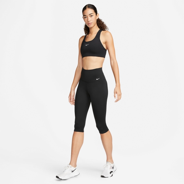 Nike One Dri-FIT Logo Capri - Black/White