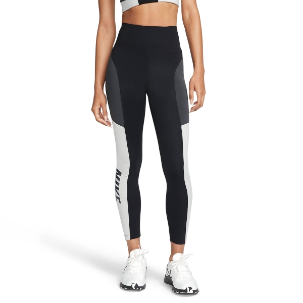 Women's Fitness & Training Pants and Tights Nike One DriFIT Logo 7/8 Tights  Black/Dark Smoke Grey DQ5550010