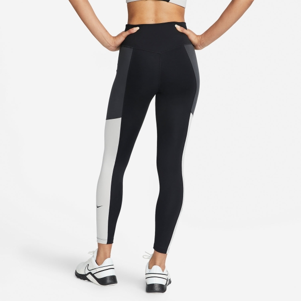 Nike One Dri-FIT Logo 7/8 Tights - Black/Dark Smoke Grey