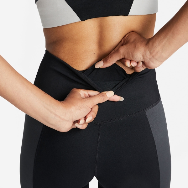 Nike One Dri-FIT Logo 7/8 Tights - Black/Dark Smoke Grey