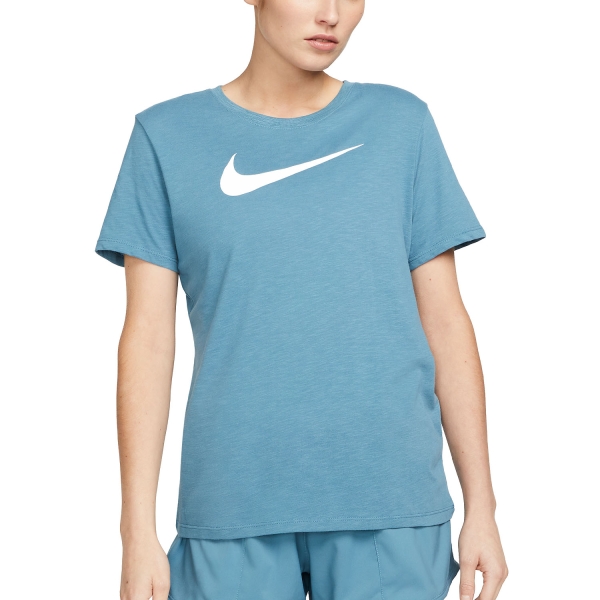 Camisetas Fitness y Training Mujer Nike DriFIT Camiseta  Noise Aqua/White FD2884440