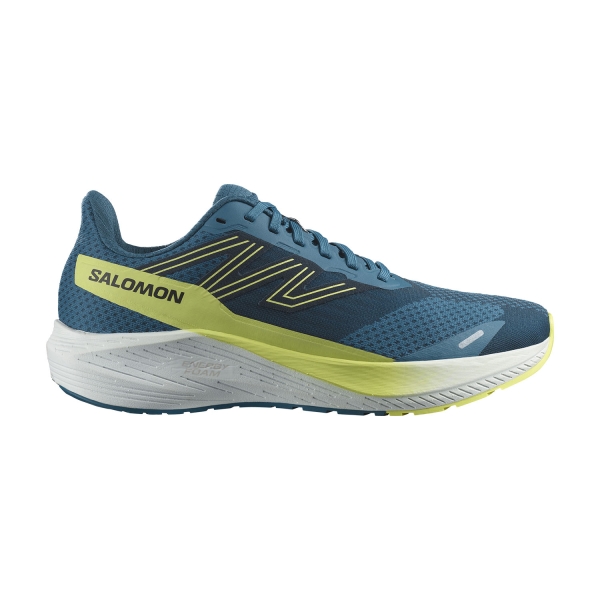 Men's Neutral Running Shoes Salomon Aero Blaze Wide  Blue Ashes/Sunny Lime/Dark Sapphire L47211300