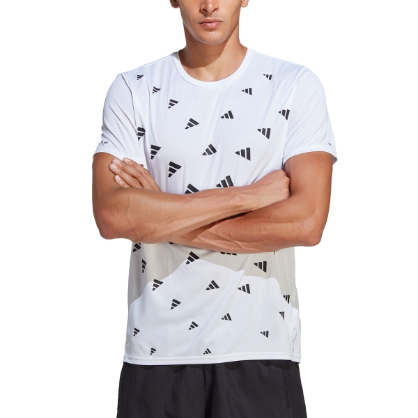 Camisetas Running Hombre adidas adidas Brand Love AEROREADY Camiseta  White/Black  White/Black 