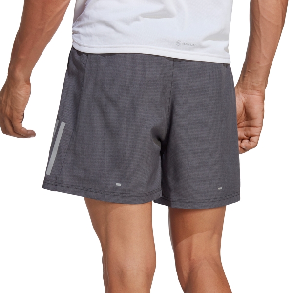 adidas Own The Run Heather 4in Shorts - Black Metallic