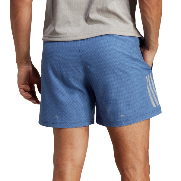 adidas Own The Run Heather 4in Shorts - Dark Blu Metallic