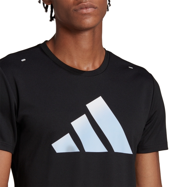 adidas Run Icons 3 Bar T-Shirt - Black