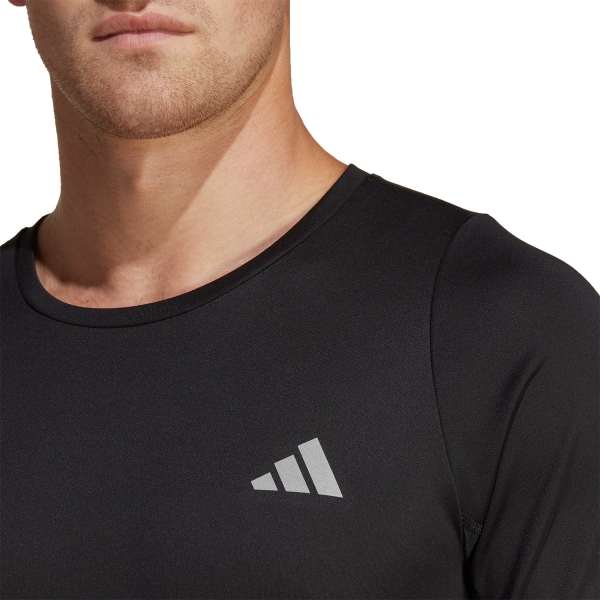 adidas Run Icons 3 Stripes T-Shirt - Black