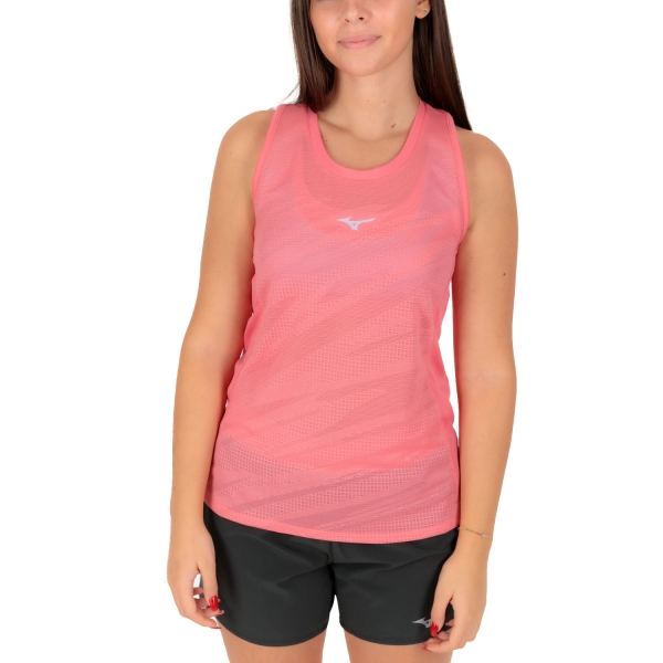 Women's Running Tank Mizuno Mizuno Aeroflow Tank  Sunkissed Coral  Sunkissed Coral 