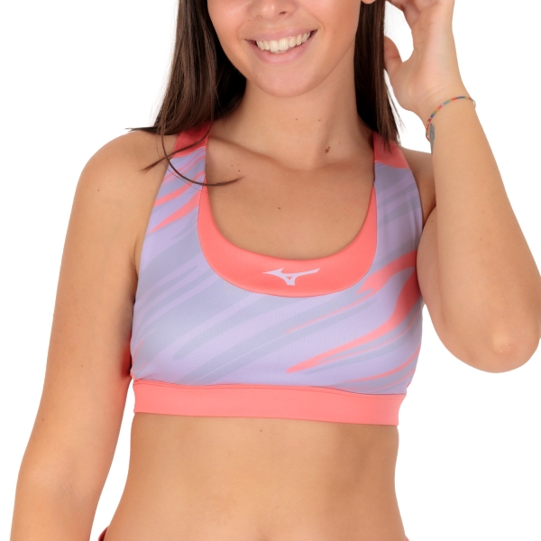 Women's Sports Bra Mizuno Mizuno Alpha Graphic Sports Bra  Pastel Lilac  Pastel Lilac 