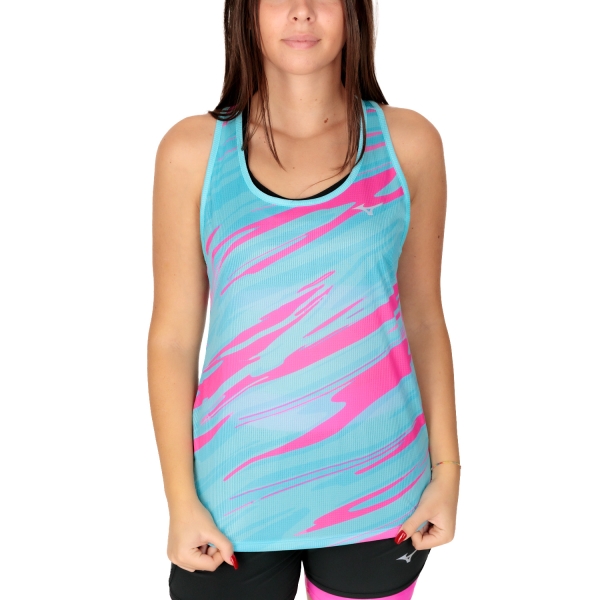 Women's Running Tank Mizuno Mizuno Dryaeroflow Graphic Tank  Antigua Sand  Antigua Sand 