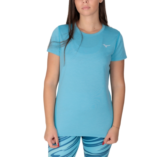 Women's Running T-Shirts Mizuno Impulse Core TShirt  Maui Blue J2GA772172