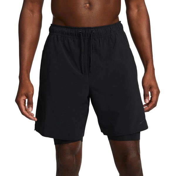 Pantalones Cortos Training Hombre Nike Nike DriFIT Unlined Fitness 2 in 1 7in Shorts  Black  Black 
