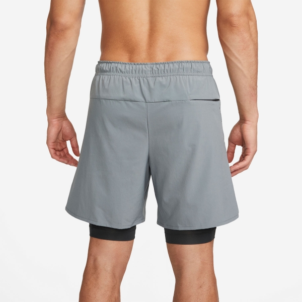 Nike Dri-FIT Unlined Fitness 2 in 1 7in Shorts - Smoke Grey/Dark Smoke Grey