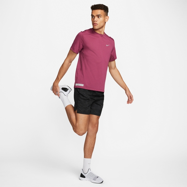 Nike Dri-FIT Run Division Rise 365 Camiseta - Rosewood/Reflective Silver