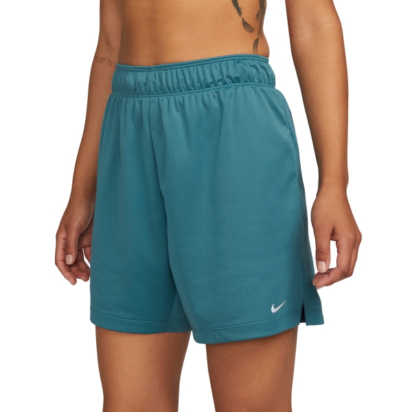Pantalones Cortos Fitness y Training Mujer Nike DriFIT Attack Logo 5in Shorts  Noise Aqua/Diffused Blue/Reflective Silver DX6024440
