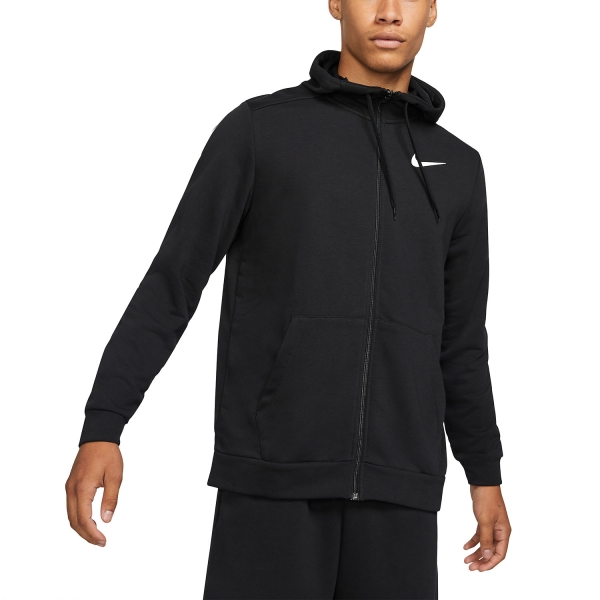 Men's Training Jacket and Hoodie Nike DriFIT Logo Hoodie  Black/White CZ6376010
