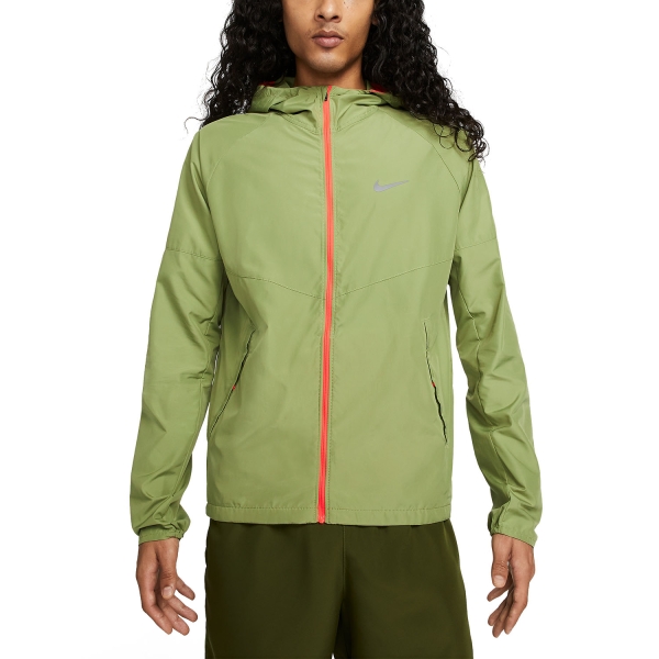 Men's Running Jacket Nike DriFIT Miler Swoosh Jacket  Alligator/Bright Crimson/Reflective Silver DZ4634334