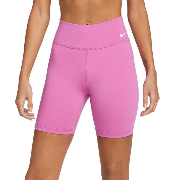 Nike One Mid Rise 7in Shorts - Cosmic Fuchsia/White