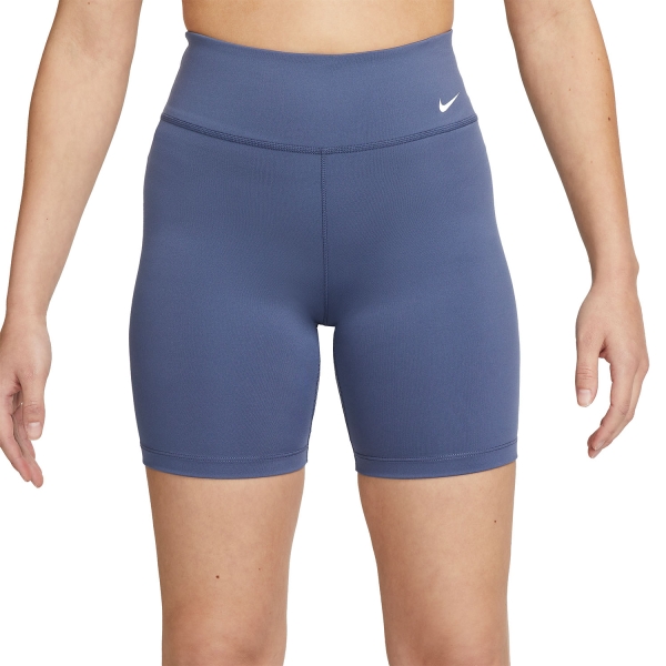 Pantaloncini Running Donna Nike One Mid Rise 7in Pantaloncini  Diffused Blue/White DD0243491