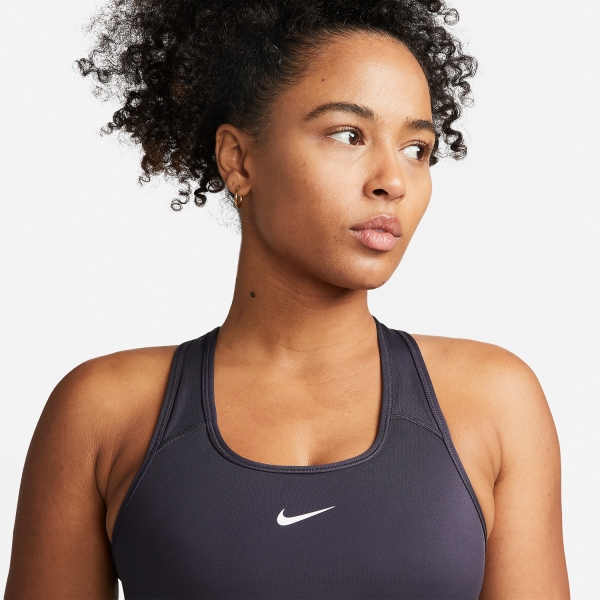 Nike Swoosh Sports Bra - Gridiron/White