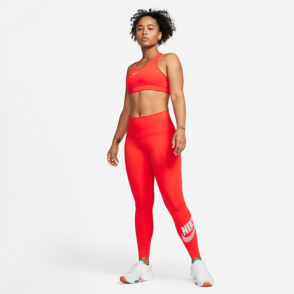 Nike Swoosh Sports Bra - Picante Red/White