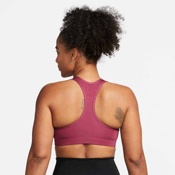 Nike Swoosh Sports Bra - Rosewood/White