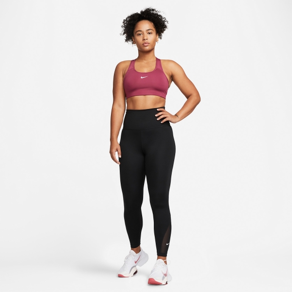 Nike Swoosh Sports Bra - Rosewood/White