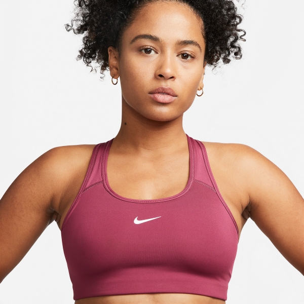 Nike Swoosh Sports Bra - Rosewood/White