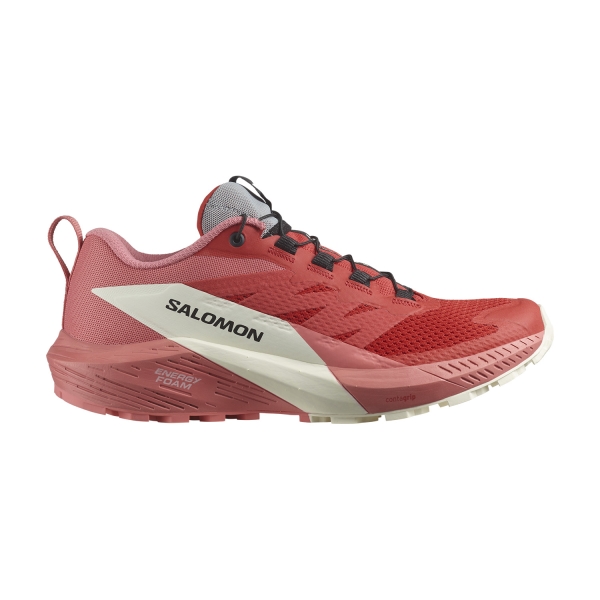 Women's Trail Running Shoes Salomon Salomon Sense Ride 5  Tea Rose/Fiery Red/Vanilla Ice  Tea Rose/Fiery Red/Vanilla Ice 