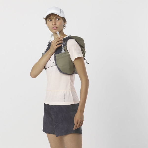 Salomon Active Skin 8 Set Backpack Woman - Dusky Green/Ebony