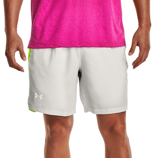 Men's Running Shorts Under Armour Under Armour Launch 7in Shorts  Gray Mist/Lime Surge  Gray Mist/Lime Surge 