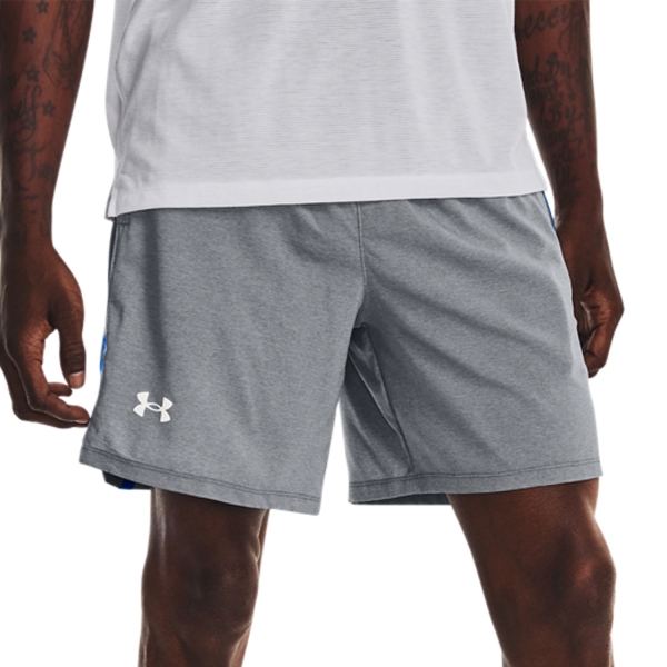 Pantaloncino Running Uomo Under Armour Launch 7in Pantaloncini  Pitch Gray/Blue Circuit 13614930017