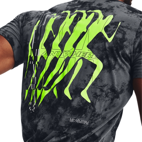 Under Armour Anywhere Wash Camiseta - Pitch Gray/Lime Surge