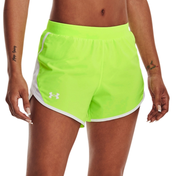 Women's Running Shorts Under Armour Fly By 2.0 3in Shorts  Lime Surge/White/Reflective 13501960370