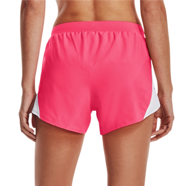 Under Armour Fly By 2.0 3in Shorts - Pink Shock/White/Reflective