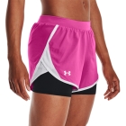 Under Armour Fly By 2.0 2 in 1 3.5in Shorts - Rebel Pink/White/Reflective