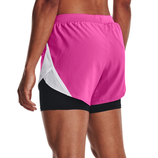 Under Armour Fly By 2.0 2 in 1 3.5in Shorts - Rebel Pink/White/Reflective