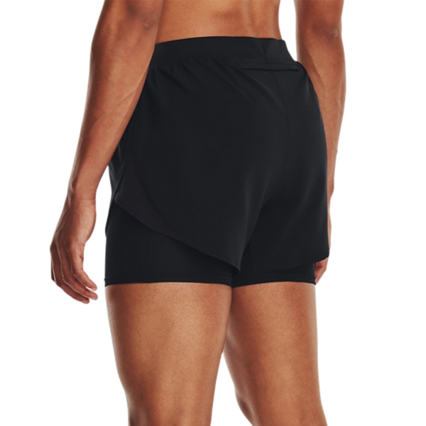 Under Armour Fly By Elite 2 in 1 4in Shorts - Black/Reflective