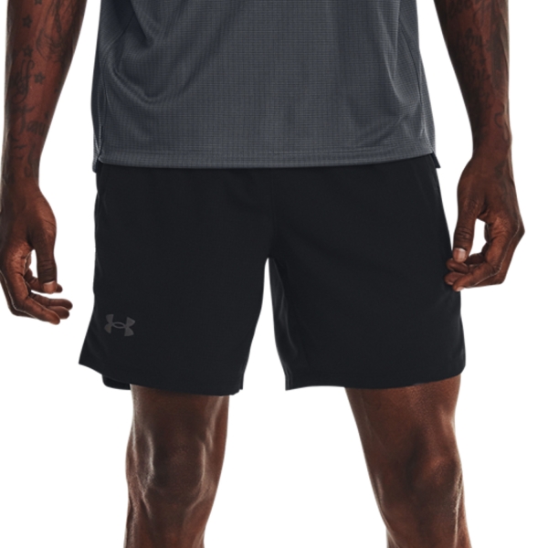Men's Running Shorts Under Armour Launch Graphic 7in Shorts  Black/Reflective 13765830001