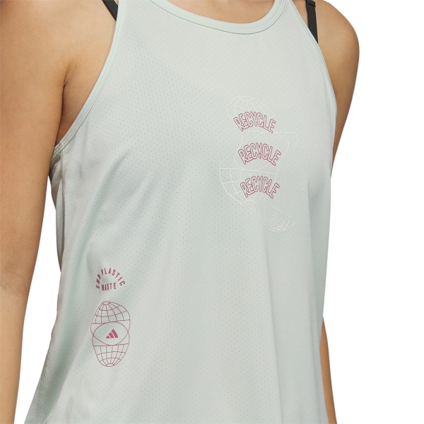 adidas Run For The Ocean Tank - Linen Green