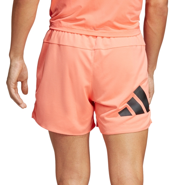 adidas Run Icons 3 Bar 5in Shorts - Coral Fusion