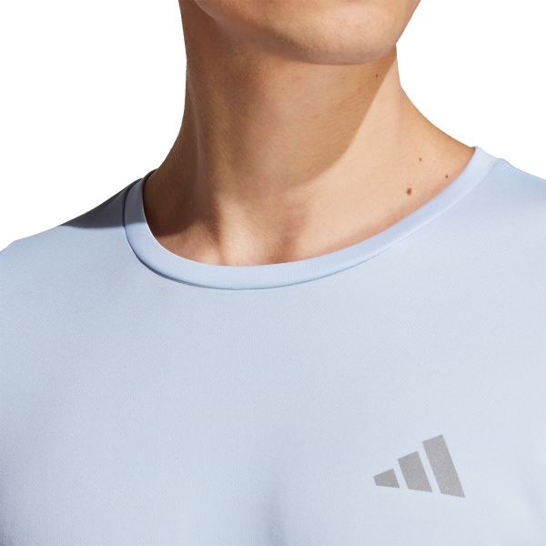 adidas Run Icons 3 Stripes T-Shirt - Blue Dawn
