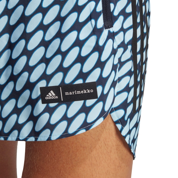 adidas x Marimekko Marathon 5in Shorts - Ice Blue/Legend Ink/Core Blue