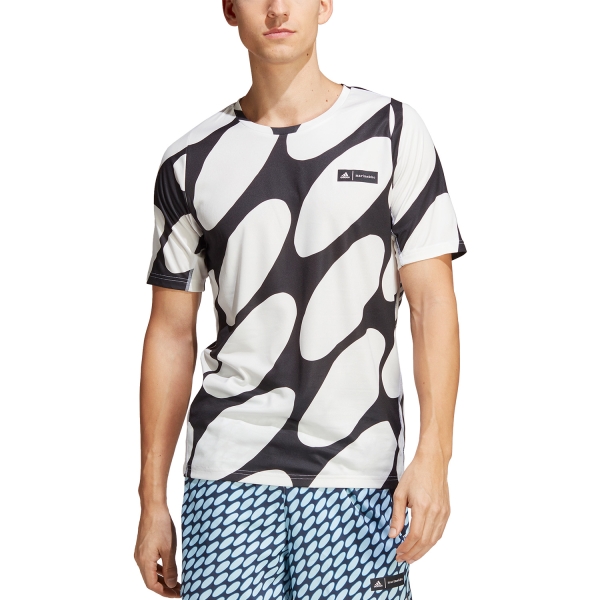 Camisetas Running Hombre adidas x Marimekko Rise 3 Stripes Camiseta  Cloud White/Black HR8183