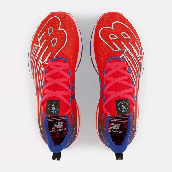 New Balance FuelCell SC Elite v3 NYCM - Electronic Red/Cobalt