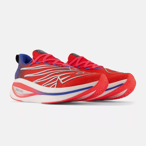 New Balance FuelCell SC Elite v3 NYCM - Electronic Red/Cobalt