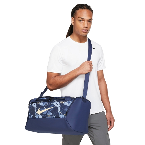 Nike Brasilia 9.5 Small Duffle - Midnight Navy/Pale Vanilla